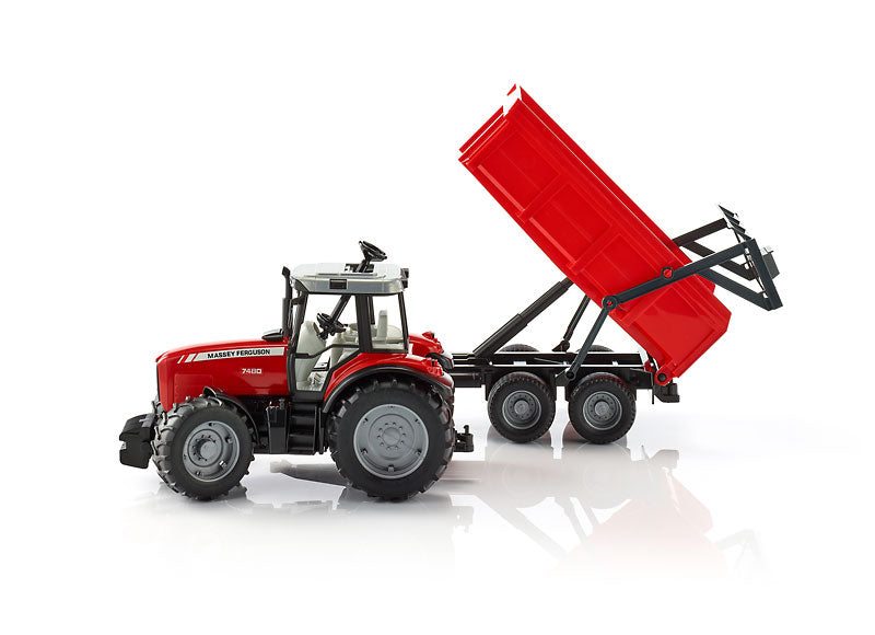 Massey ferguson 7480 avec remorque à benne basculante - bruder 02045