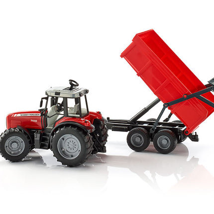 Massey ferguson 7480 avec remorque à benne basculante - bruder 02045