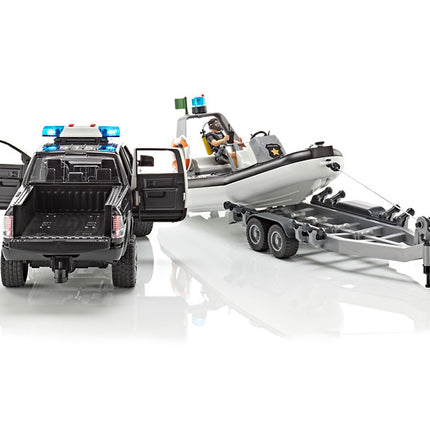 Police Ram 1500 with Bruder rescue boat 02507