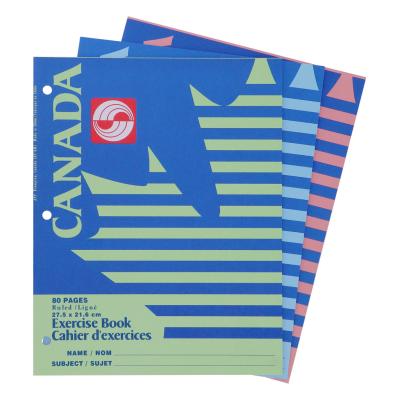 Canada lined notebook, 80 pages, assorted colours