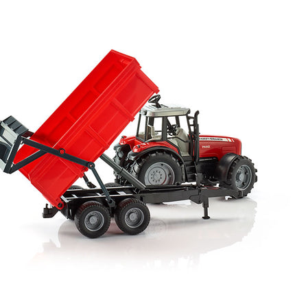 Massey ferguson 7480 avec remorque à benne basculante - bruder 02045