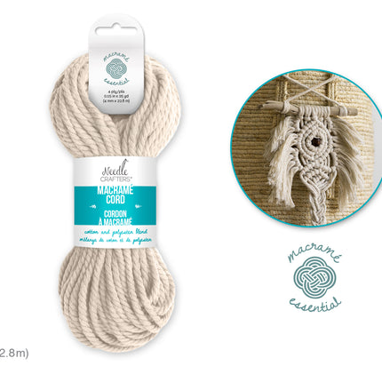 Cordon a macramé 4plis écru 0.15inX25yd