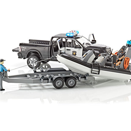 Police Ram 1500 with Bruder rescue boat 02507