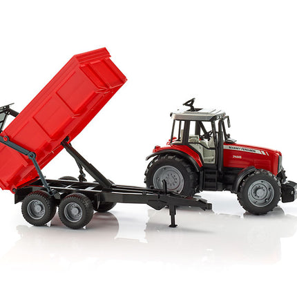 Massey ferguson 7480 avec remorque à benne basculante - bruder 02045