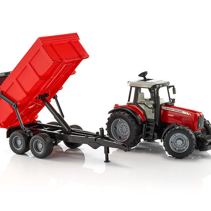 Massey ferguson 7480 avec remorque à benne basculante - bruder 02045