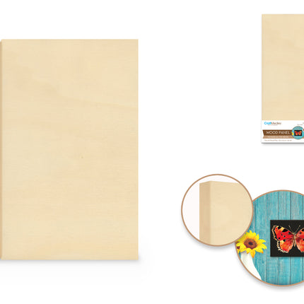 Wood Crafts: DIY Art Panel 5.75"x7.75" Natural, 0.7" Depth