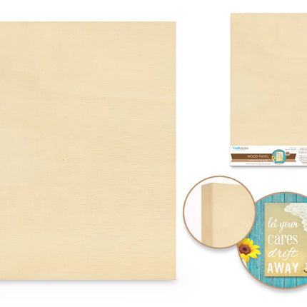 Wood Crafts: DIY Art Panel 9"x11.6" Natural, 0.7" Depth