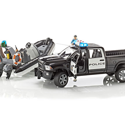 Police Ram 1500 with Bruder rescue boat 02507