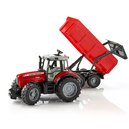 Massey ferguson 7480 avec remorque à benne basculante - bruder 02045