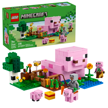 LEGO® Minecraft® Piglet House Building Toy Inspired by the Video Game Animal Set for Kids 21268