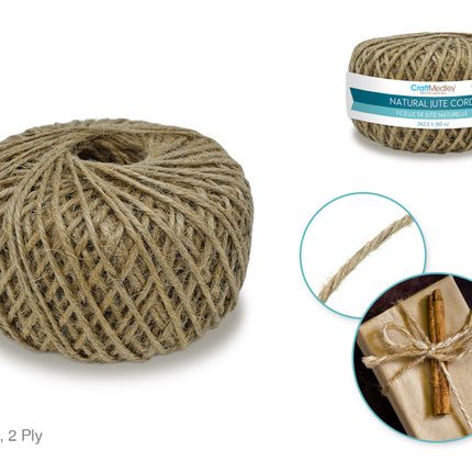 Ficelle de jute naturelle 2 plis