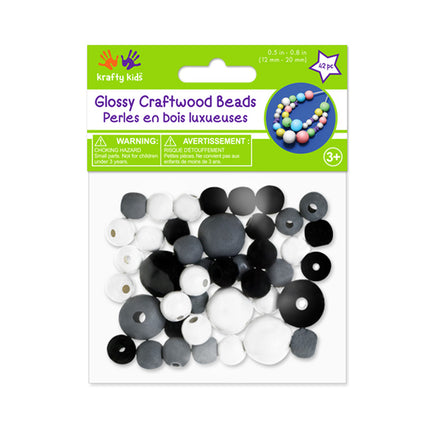 Pack of 42 neutral wooden balls