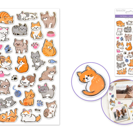 Autocollants métalliques chats 3D