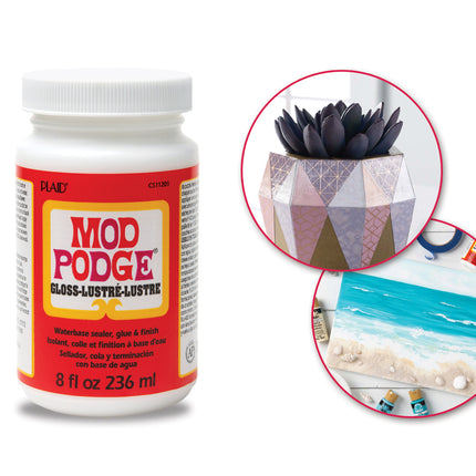 Mod Podge: 8oz All-in-One Non-Toxic Glue/Sealer/Finish A) Gloss