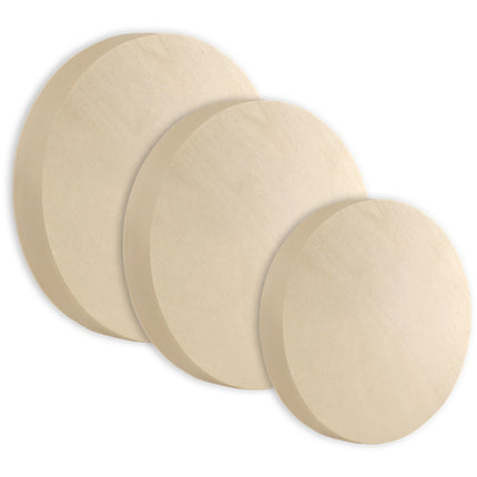 Wooden Art Panels: Set of 3 DIY Round Panels 10"/12"/14" (0.7" Thick)
