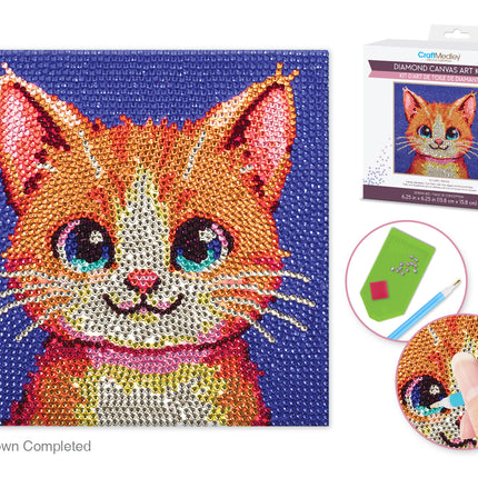 Kit d'art de toile de diamant Chat 6.25X6.25po