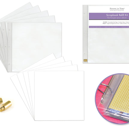 Album refills scrapbook 12" x 12" avec 2 extension
