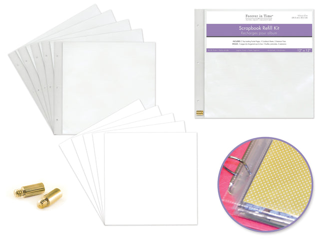 Album refills scrapbook 12" x 12" avec 2 extension