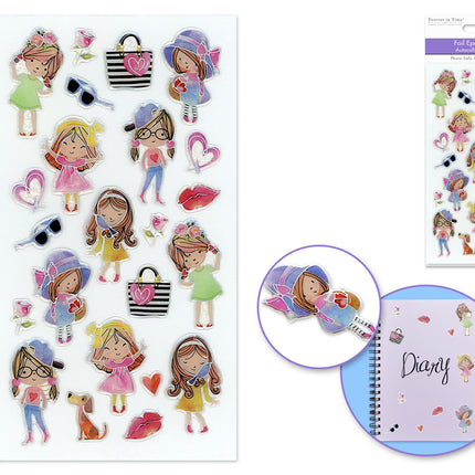 Autocollants en époxy 3D Filles