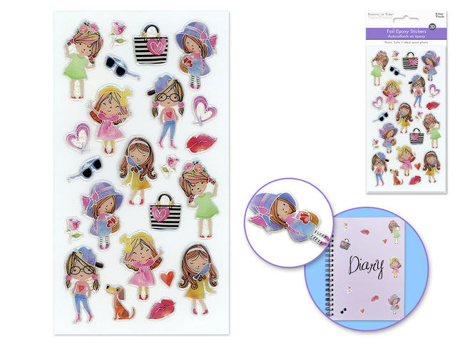 Autocollants en époxy 3D Filles