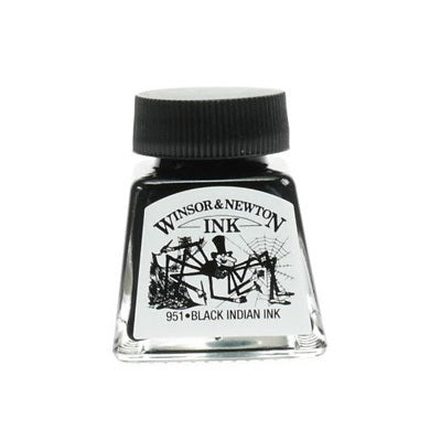 Encre À Dessin Winsor & Newton, Encre Indienne Noire De 14 Ml