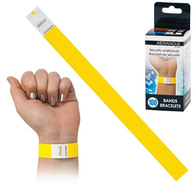 Paquet De 100 Bracelets De Sécurité, Jaune