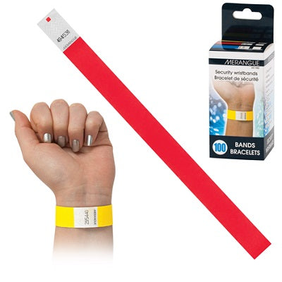Paquet De 100 Bracelets De Sécurité, Rouge