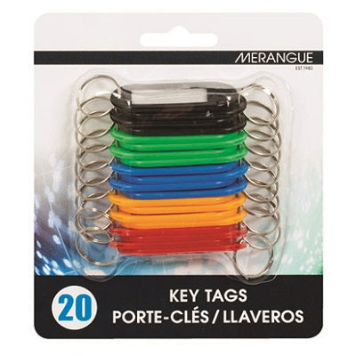 Paquet De 20 Porte-Clés En Plastique Avec Anneau Fendu, Couleurs Variées