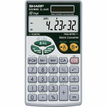 Sharp Calculators - Calculatrice de poche EL-344RB à 10 chiffres