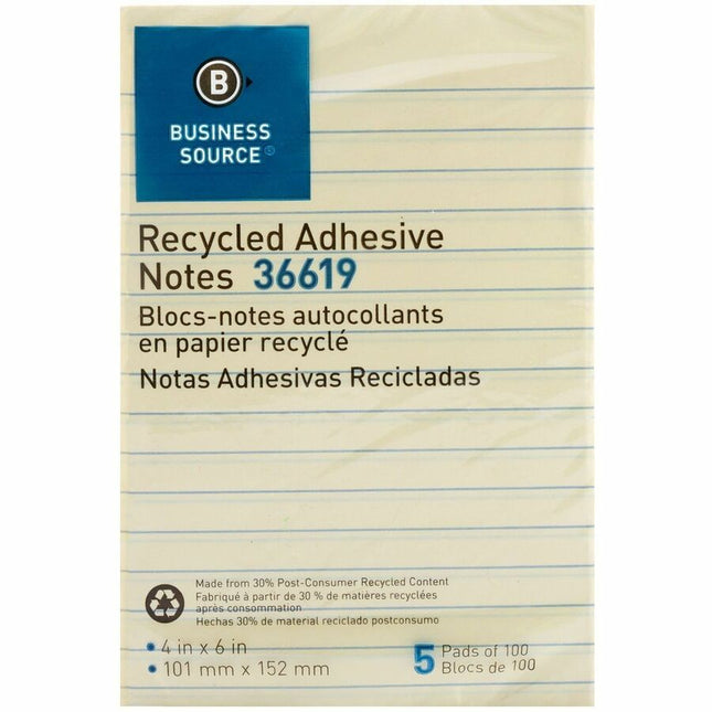 Business Source - Notes adhésives jaunes
