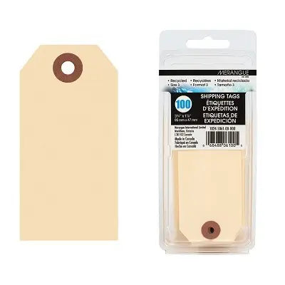 Paquet De 100 Étiquettes D’Expédition De 3,75 X 1,88 Po, Carton Manille, Format 3