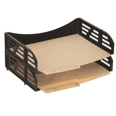 Paquet De 2 Plateaux De Bureau Empilables, Format Lettre, Noir