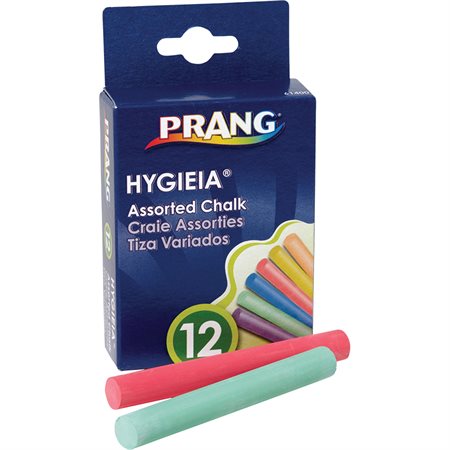 Craie Hygieia® sans poussière couleurs variées pqt 12