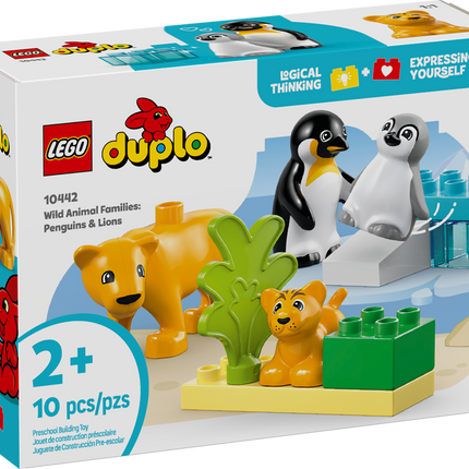 LEGO® DUPLO® Familles d’animaux sauvages : Pingouins et lions Jouet d’imagination 10442