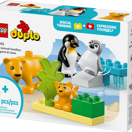 LEGO® DUPLO® Familles d’animaux sauvages : Pingouins et lions Jouet d’imagination 10442