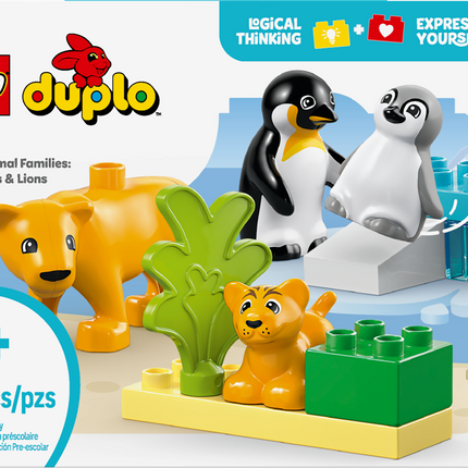 LEGO® DUPLO® Familles d’animaux sauvages : Pingouins et lions Jouet d’imagination 10442