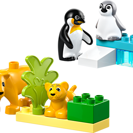 LEGO® DUPLO® Familles d’animaux sauvages : Pingouins et lions Jouet d’imagination 10442