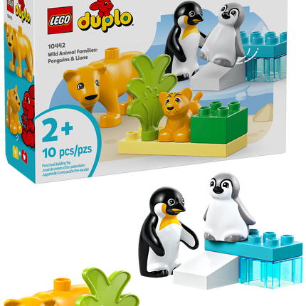 LEGO® DUPLO® Familles d’animaux sauvages : Pingouins et lions Jouet d’imagination 10442