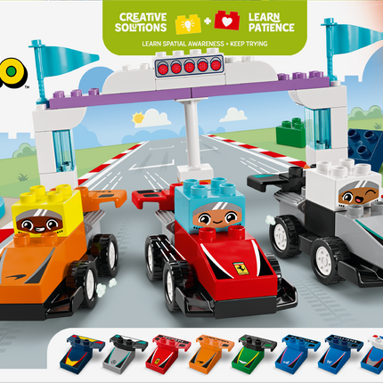 LEGO® DUPLO® My Town F1® Racing Cars &amp; Drivers Building Toy for Family Fun 10445