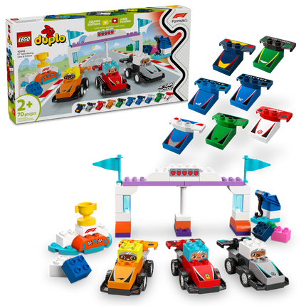 LEGO® DUPLO® My Town F1® Racing Cars &amp; Drivers Building Toy for Family Fun 10445