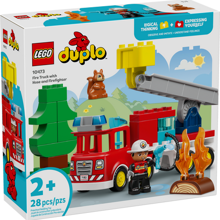 Lego Duplo 10473 Fire Truck with Hose and Firefighter