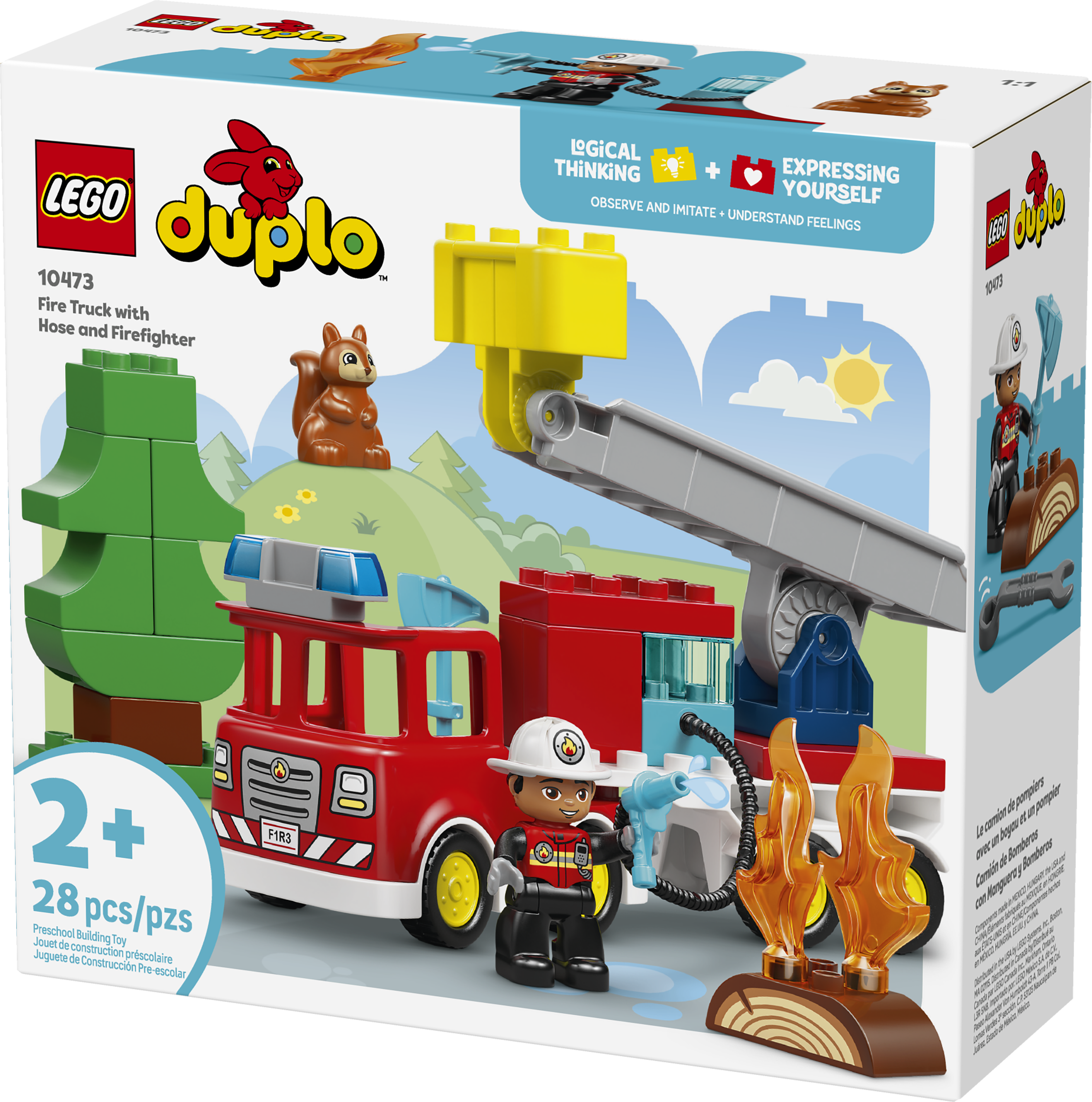 Dickie Toys ,Camion De Pompier Radiocommandé, échelle Rotative à 360°, Lumière Et Son, Fonction