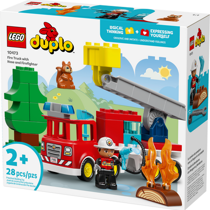 Lego Duplo 10473 Fire Truck with Hose and Firefighter