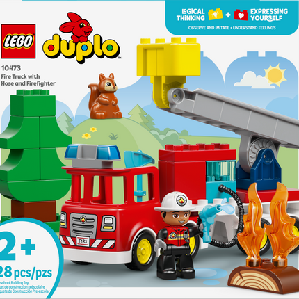 Lego Duplo 10473 Fire Truck with Hose and Firefighter