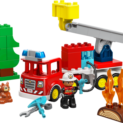 Lego Duplo 10473 Fire Truck with Hose and Firefighter