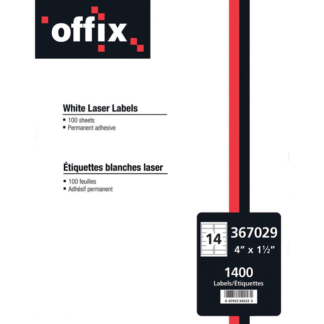 Box of 100 labels 4'' x 1-1/2''