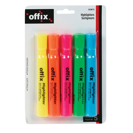 Ensemble de surligneurs Offix pointe biseauté