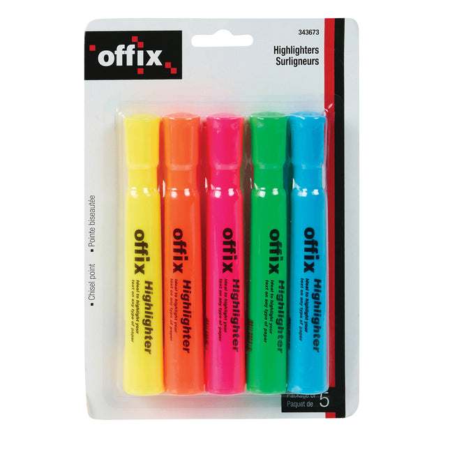 Ensemble de surligneurs Offix pointe biseauté