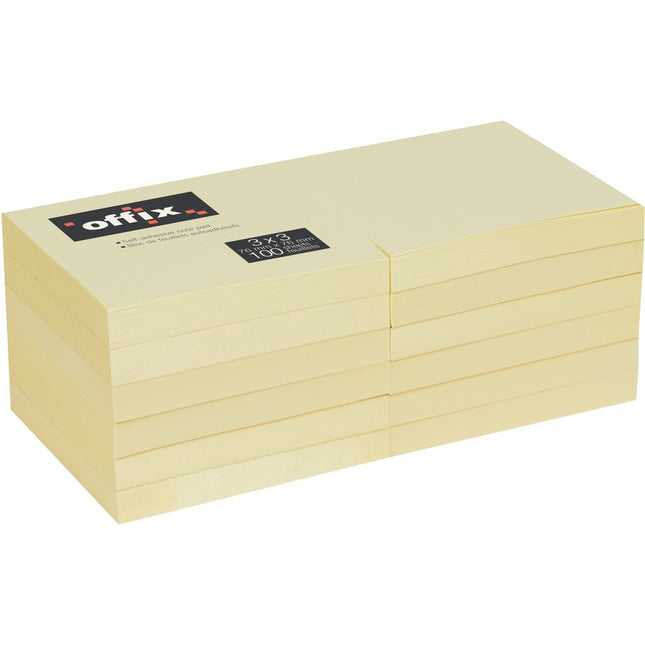 Bloc-notes autoadhésifs 3x3 Offix 12/pqt