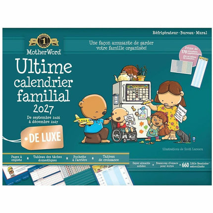 Motherword 16-Month 2027 Wall Calendar, 18 x 13.5 in, French